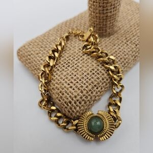 🆕️Vintage Color Natural Stone Bracelet Stainless Steel Bracelet  green sage.